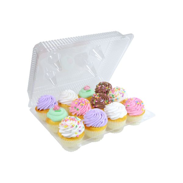 Clear Plastic 12 Compartment Cupcake Container- 3 Count Pack Online