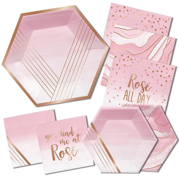 Rose Gold Geometric Tablecover Supply