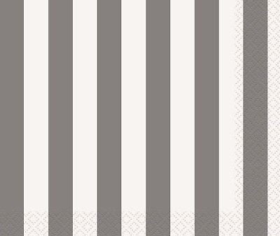 Metallic Striped Napkins - Silver Fashion