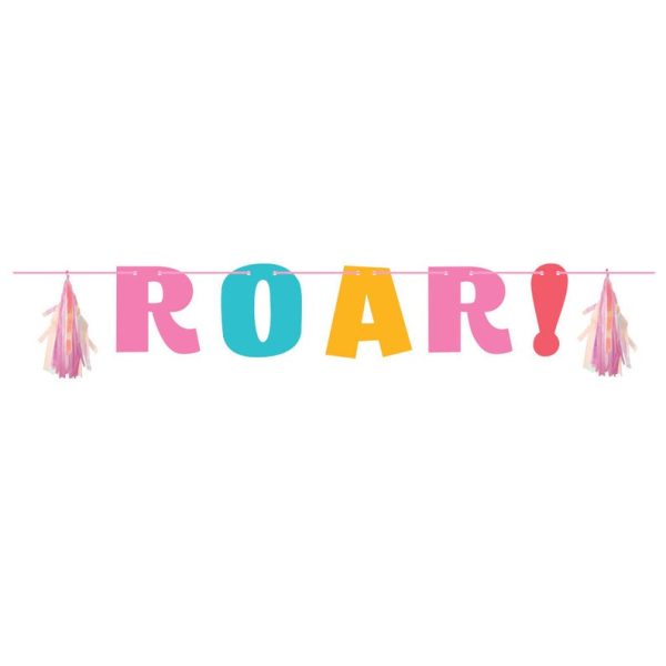 Girl Dinosaur Party Banner Sale