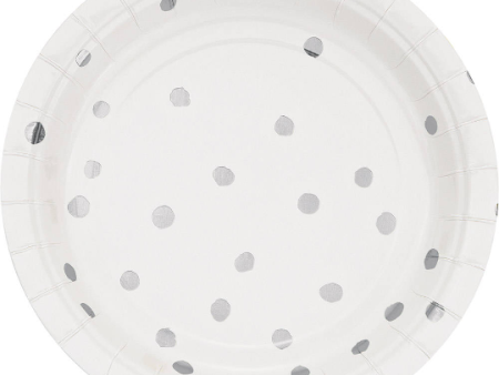 Small Dotted Dessert Plates | 7  | 8 plates per pack Hot on Sale