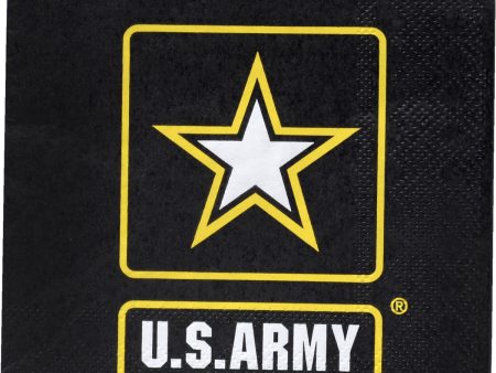 Official US Army Beverage Napkin  16 Count  3 Ply For Discount