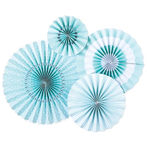 Paperlove - Party Fans - Sky Blue & White Supply