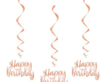 Rose Gold Birthday Hanging Decoration Supply