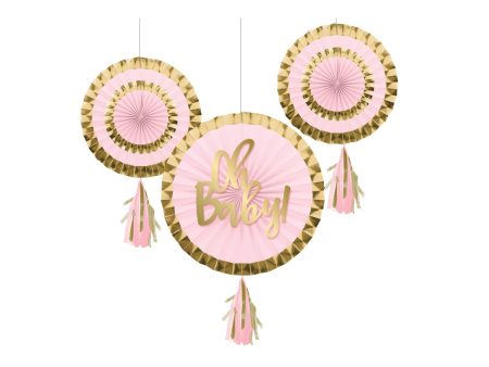 Pink and Gold Oh Baby Hanging Fans Fashion