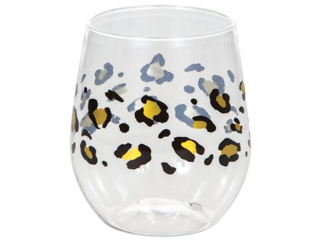 Leopard Print Wine Glass For Sale