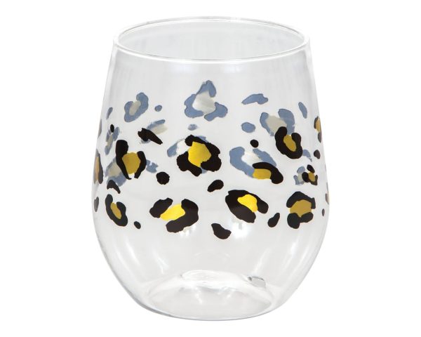 Leopard Print Wine Glass For Sale