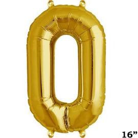 34  Gold Number Balloon - 0 For Cheap