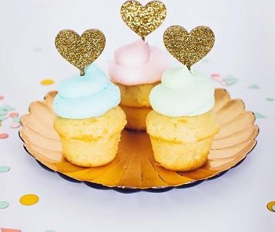 Minds Eye - Golden Heart Cupcake Topper Online Hot Sale