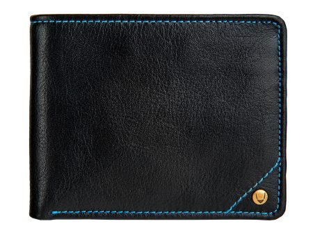 Hidesign Angle Stitch Leather Multi-Compartment Leather Wallet Black Fashion