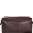 Hidesign Charles Leather Shave Toilet Travel Kit with Waterproof Interior Brown For Discount