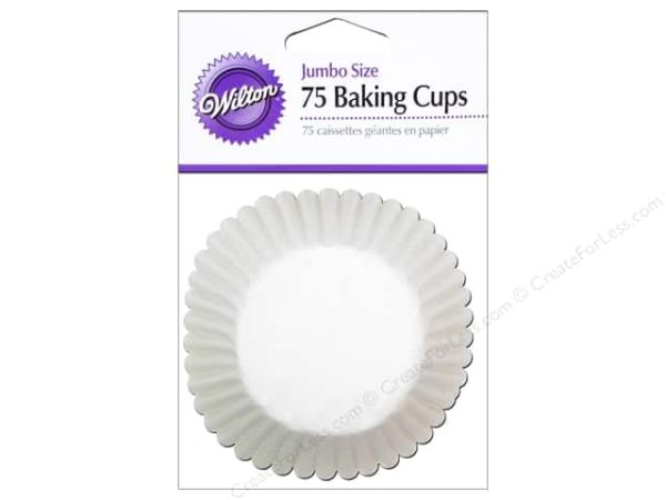 Wilton Jumbo Baking Cups - 75 Count White Online Sale