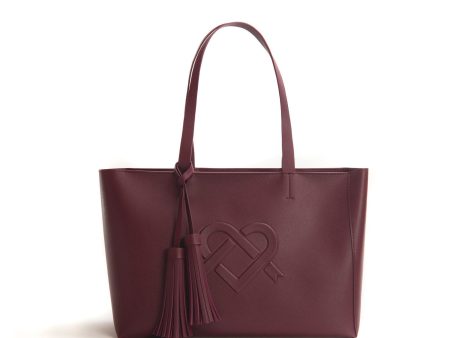 Gunas New York Tippi Burgundy Vegan Leather Tote Bag Supply