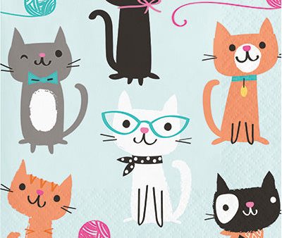 Purr-Fect Party Dessert Napkins  2 Ply 16 Count Online Sale