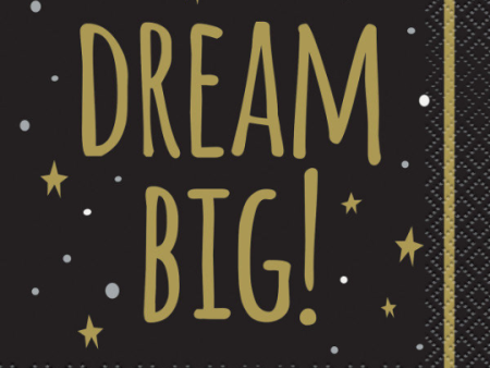 You Did It Beverage Napkins! Dream Big  16 Count For Discount