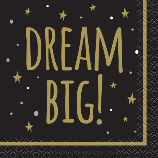 You Did It Beverage Napkins! Dream Big  16 Count For Discount