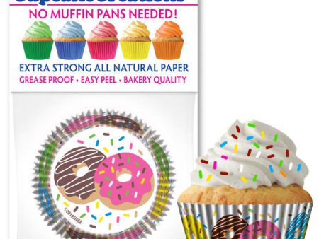 Donut Theme Cupcake Liners 32 per Pack Supply