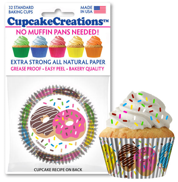 Donut Theme Cupcake Liners 32 per Pack Supply