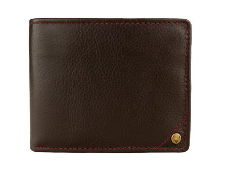 Hidesign Angle Stitch Leather Multi-Compartment Leather Wallet Brown Online Hot Sale