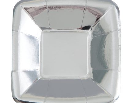 Metallic Silver Party Plates- 8 Count  5 inch Appetizer Plate Online