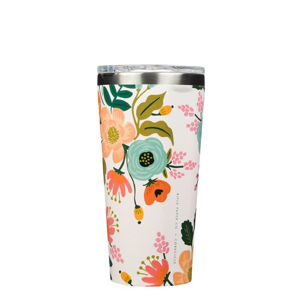 Corkcicle Rifle Paper Tumbler Insulated Stainless Steel Coffee Cup Cream Lively Floral on Sale