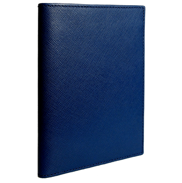 72 Smalldive Saffiano Leather Bi Colored Passport Wallet Blue Discount