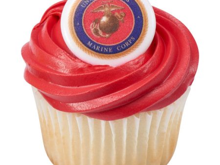 Marine Corps Cupcake Toppers Party Favors 12 CT Online Hot Sale