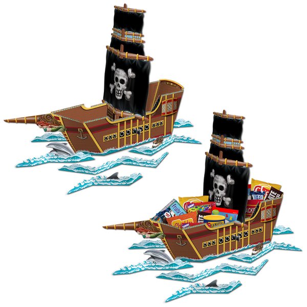 Pirate Ship 3-D Centerpiece 25.5 x 18.5  Assembled Cheap