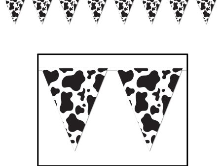 Cow Print Pennant Banner For Sale