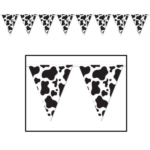 Cow Print Pennant Banner For Sale