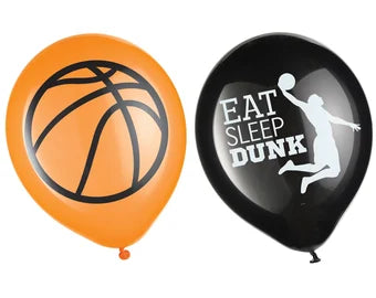 Basketball Party Latex Balloons 6pk Fashion