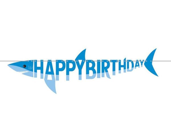 Shark Party Birthday Banner For Discount