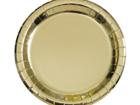 Metallic Gold Dessert Plates  7    8 Count For Sale