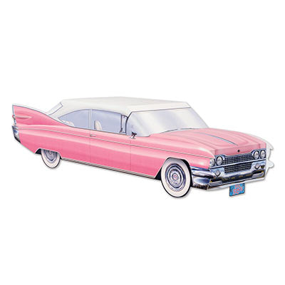 50 s Cruising  Car Centerpiece   Pink Cadillac Cheap