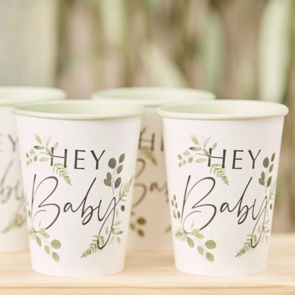 Greenery Baby Shower Cups For Cheap