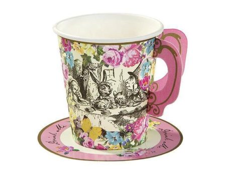 Alice in Wonderland Cup and Saucers Set Fashion