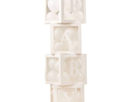 White Baby Shower Block Decoration Supply