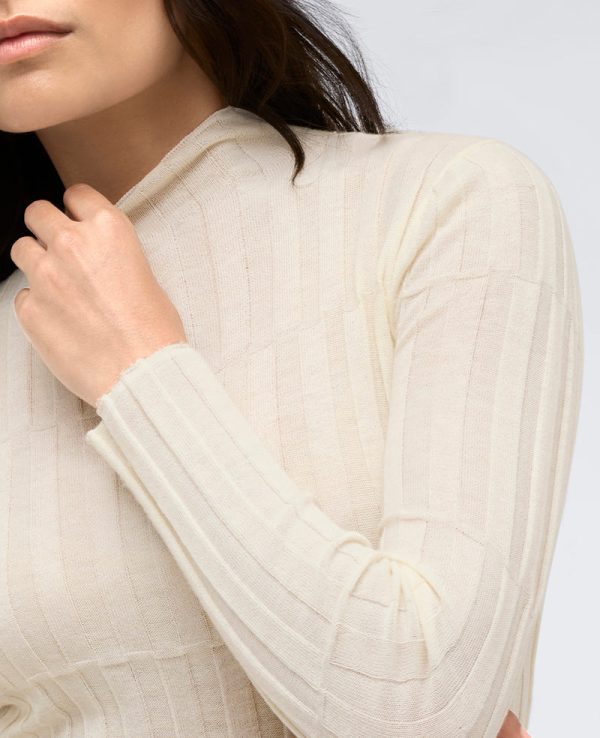 Ribbed Long Sleeve Mock Neck Sweater Fashion