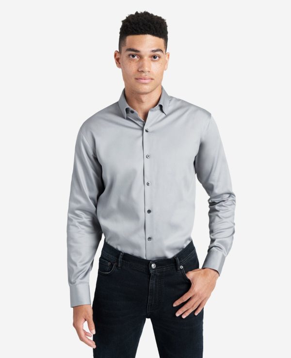 Regular-Fit Button-Down Stretch Dress Shirt with TEK FIT Hot on Sale