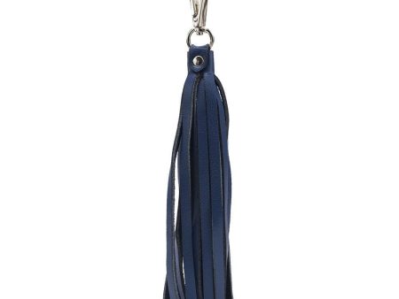 ClaudiaG Fringe Power Leather Bag Charm Keyring Sapphire Silver Online