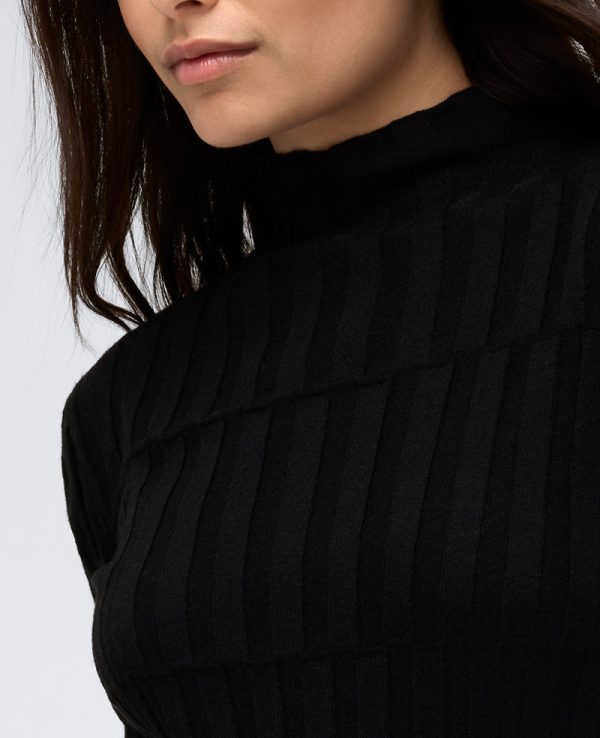 Ribbed Long Sleeve Mock Neck Sweater Sale