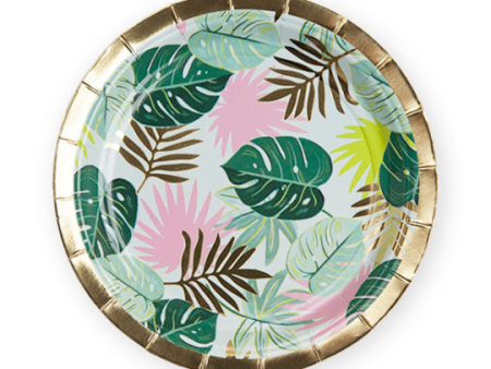 Tropical Leaves Dessert Plates  8 Count  7  Sale