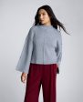 Mock Neck Pullover Sweater with Placket Sleeve Online