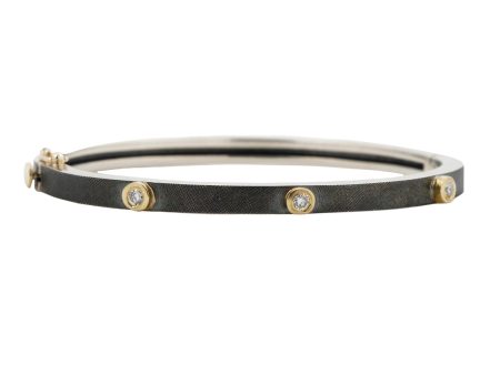 Junia Silver Three Diamond Bangle For Cheap