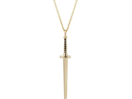 Black Diamond Large Dagger Pendant Necklace Supply