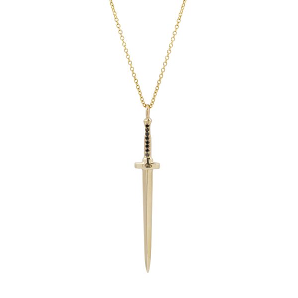 Black Diamond Large Dagger Pendant Necklace Supply