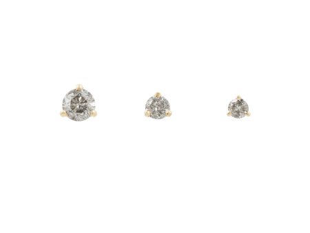 Salt + Pepper Diamond Studs Cheap