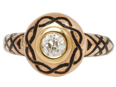 Vintage Diamond Mourning Ring Online now