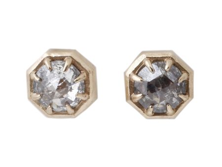 Gray Diamond Octagon Studs Online now