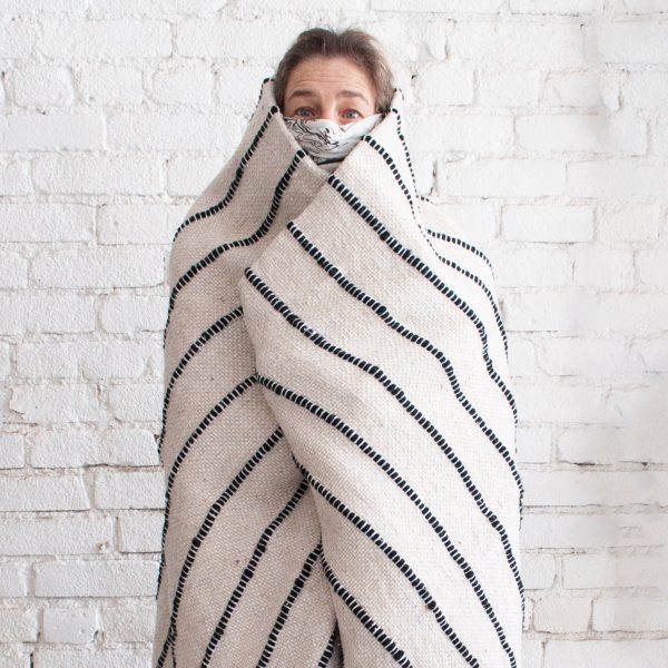 Pom Pom Stripe Blanket For Cheap